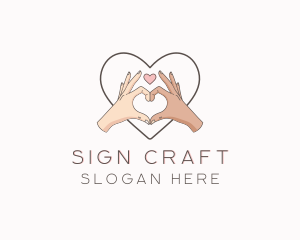 Sign - Couple Hand Heart Sign logo design