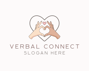 Language - Couple Hand Heart Sign logo design
