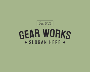 Gears - Retro Curved Shop logo design