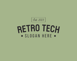 Retro Curved Shop  logo design