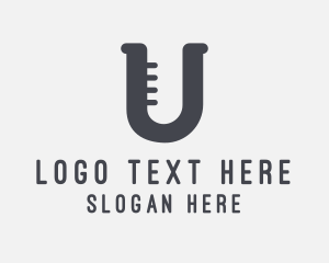 Gray - Letter U Flask logo design