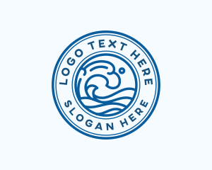 Ocean - Wave Water Splash logo design