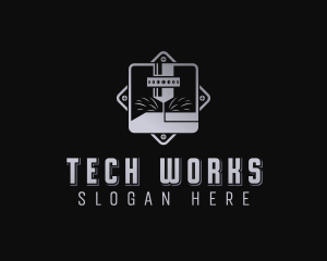 Mechanical Laser Engraving logo design