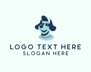 Cartoon - Hip Hop Dog Bling logo design