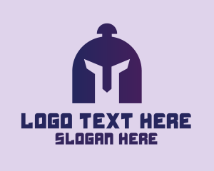 Culinary - Purple Gladiator Helmet logo design