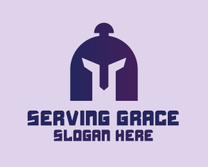 Waitress - Purple Gladiator Helmet logo design