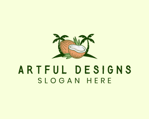 Tropical Coconut Juice logo design