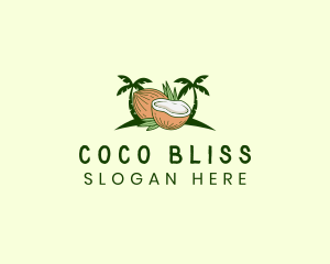 Coconut - Tropical Coconut Juice logo design