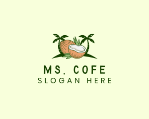 Tropical Coconut Juice logo design