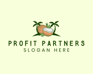 Tropical Coconut Juice logo design