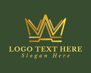 Brown And Gold - Elegant Modern Crown logo design