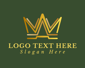 Coronation - Golden Crown Letter A & W logo design