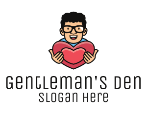 Romantic Male Heart logo design