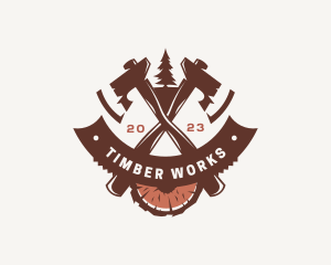 Timber - Axe Woodwork Timber logo design