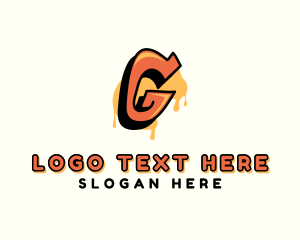Rap Label - Orange Urban Letter G logo design