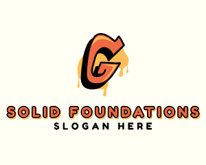 Painting - Orange Urban Letter G logo design