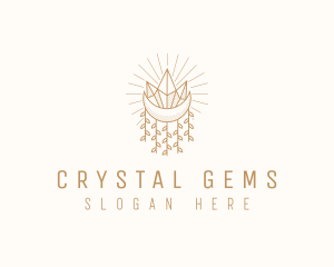 Moon Crystal Dreamcatcher logo design