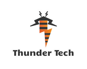 Electric Thunder Bolt Bee logo design