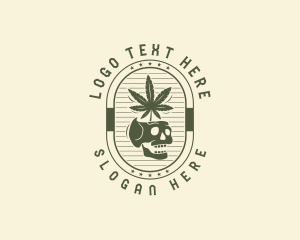 Hemp - Marijuana Leaf Skull logo design