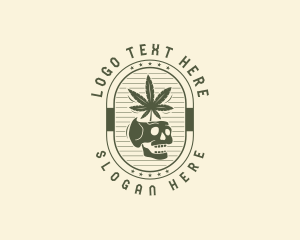 Marijuana Leaf Skull Logo
