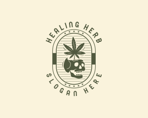 Medicinal - Marijuana Leaf Skull logo design