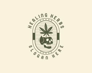 Medicinal - Marijuana Leaf Skull logo design