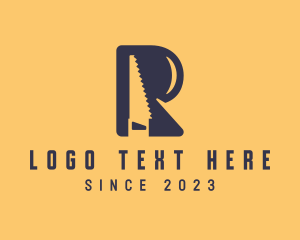Negative Space - Letter R Saw logo design