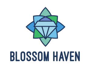 Floral - Mosaic Floral Diamond logo design