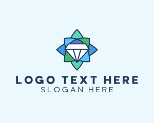 Flower - Mosaic Floral Diamond logo design