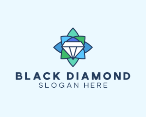 Mosaic Floral Diamond logo design