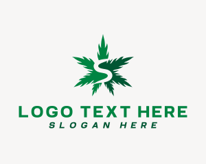 Natural Medicine - Marijuana Leaf Letter S logo design