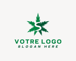 Marijuana Leaf Letter S Logo