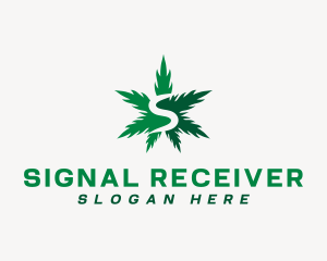 Marijuana Leaf Letter S logo design