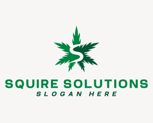 Marijuana Leaf Letter S logo design