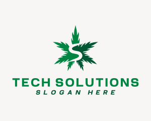 Hemp - Marijuana Leaf Letter S logo design