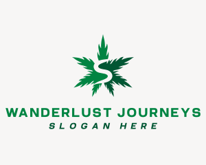 Medicine - Marijuana Leaf Letter S logo design