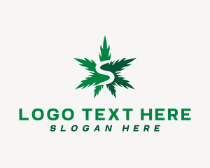 Marijuana Leaf Letter S Logo