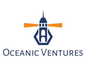 Blue Lighthouse Beacon logo design