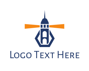 Blue Lighthouse Beacon Logo