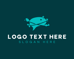 Robotics - Speech Balloon Brain Planet logo design