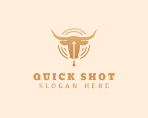 Shoot - Bullseye Arrow Bull logo design