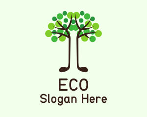 Eco Golf Tree logo design