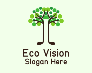 Eco Golf Tree logo design