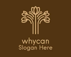 Brown Flower Outline  Logo