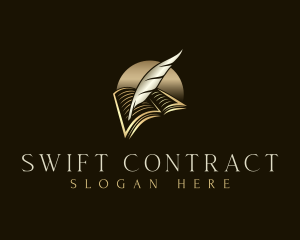 Contract - Book Quill Pen logo design