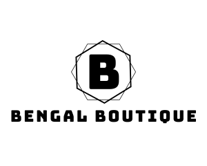 Geometric Hexagon Boutique logo design