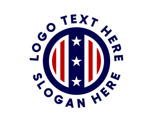 Stars And Stripes - Patriotic Shield Badge logo design