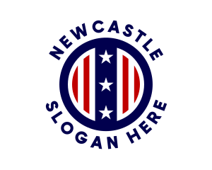 University - Patriotic Shield Badge logo design