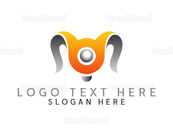 Gradient Robot Horns Logo