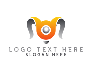 Cyborg - Gradient Robot Horns logo design